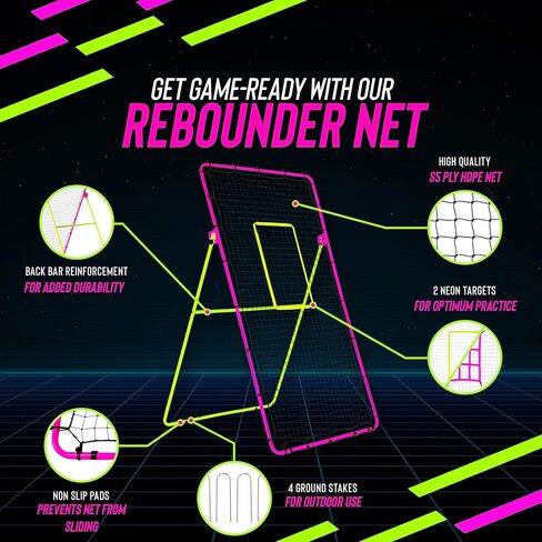 7x4 Ft Volleyball Rebounder Net; 6-Angle Adjustable Volleyball Training Aid and Video for Solo Practice; Durable Equipment for Bumping, Spiking, Lacrosse, Soccer, Tennis in Saudi Arabia