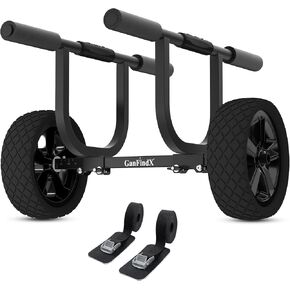 GanFind Kayak Cart Canoe Trolley Carrier Kayak Accessories Transport Dolly with Solid Foam Wheels Detachable Frame Pole and Crossbar in Saudi Arabia