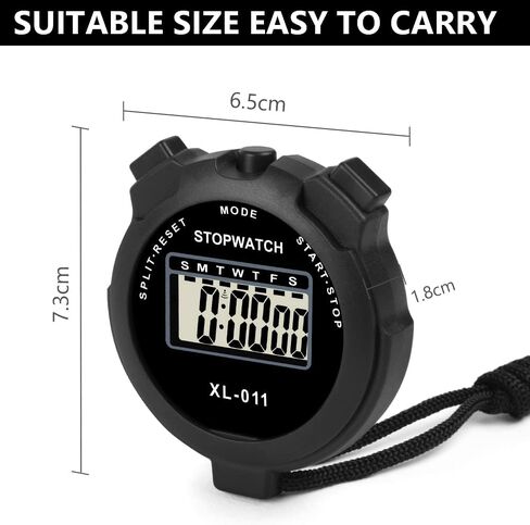 Vicloon Digital Simplowwatch - عرض كبير ، تقسيم لفة مفرد ، تاريخ إنذار على مدار الساعة 12/24 ساعة للمدربين ، تدريب الأطفال ، السباحة ، الجري (Orange) in Kuwait