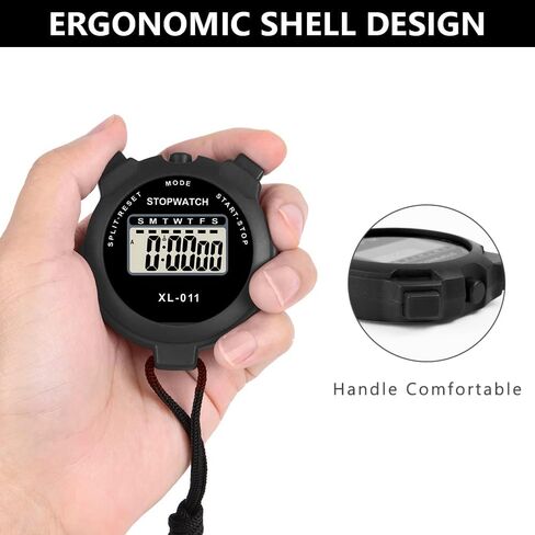 Vicloon Digital Simplowwatch - عرض كبير ، تقسيم لفة مفرد ، تاريخ إنذار على مدار الساعة 12/24 ساعة للمدربين ، تدريب الأطفال ، السباحة ، الجري (Orange) in Kuwait
