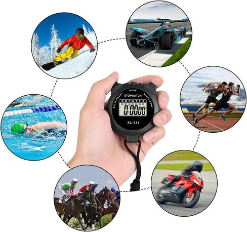 Vicloon Digital Simplowwatch - عرض كبير ، تقسيم لفة مفرد ، تاريخ إنذار على مدار الساعة 12/24 ساعة للمدربين ، تدريب الأطفال ، السباحة ، الجري (Orange) in Kuwait