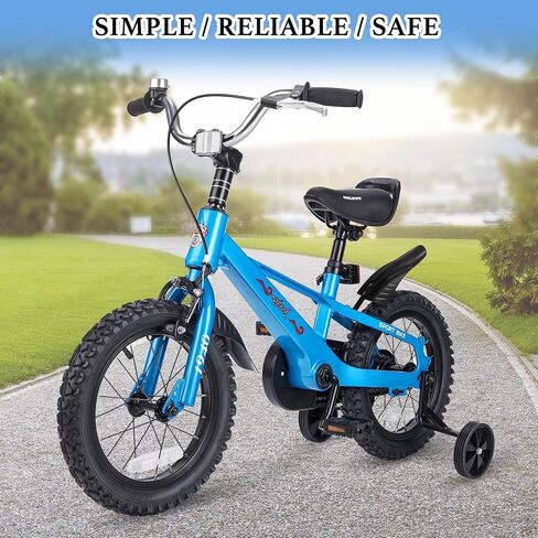 Kids Bike for Boys Ages 3-7, 14-16 Inch Bicycle with Training Wheels, Easy to Assemble, Safe Ride, Vibrant Colors, for Beginner Riders in Saudi Arabia