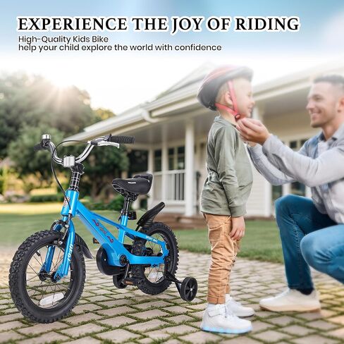 Kids Bike for Boys Ages 3-7, 14-16 Inch Bicycle with Training Wheels, Easy to Assemble, Safe Ride, Vibrant Colors, for Beginner Riders in Saudi Arabia
