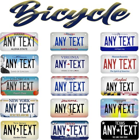 Custom Kids Bike Name Plate | Bicycle Accessories | 4x7 | 3x6 | Kids Electric Car | Bicycle | Electric Scooter | Custom State Design | Personalized Text | Novelty | Gift | Toy Name Tag in Saudi Arabia