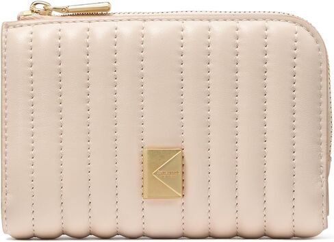 kate spade new york Deco Colorblocked Pebbled Leather Small Compact Wallet, Pastry Pink Multi in Kuwait
