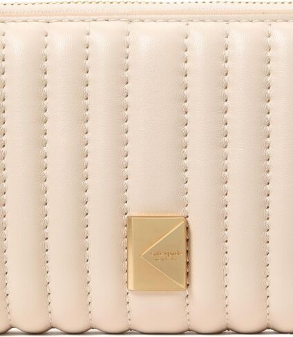 kate spade new york Deco Colorblocked Pebbled Leather Small Compact Wallet, Pastry Pink Multi in Kuwait