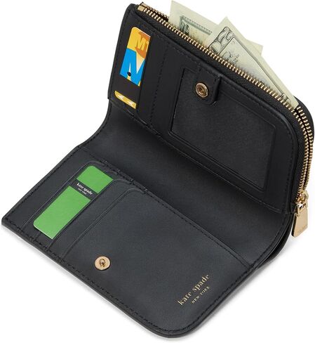 kate spade new york Deco Colorblocked Pebbled Leather Small Compact Wallet, Pastry Pink Multi in Kuwait