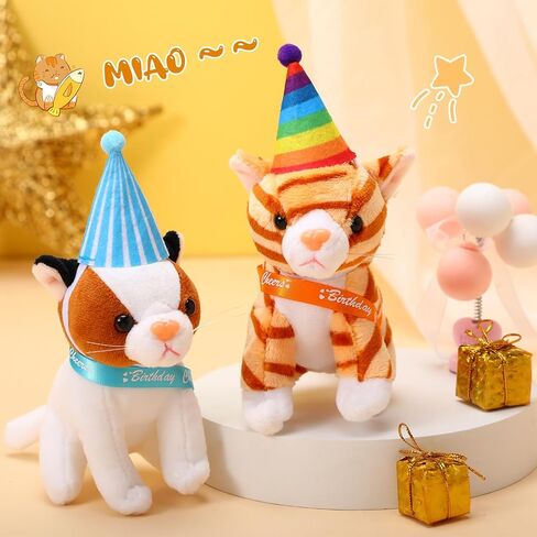 Sumind 8 pcs plush pets 5 inctive حيوانات محشوة بشكل كبير لطيف قطط قطط متنوعة حيوانات الحصان للتخرج هالوين حفلة الحيوانات الأليفة تفضل ديكور اللوازم (قطة الشعر الطويلة) in Saudi Arabia