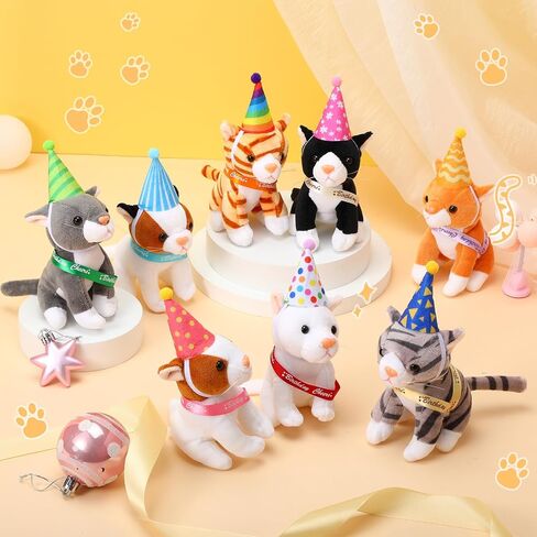 Sumind 8 pcs plush pets 5 inctive حيوانات محشوة بشكل كبير لطيف قطط قطط متنوعة حيوانات الحصان للتخرج هالوين حفلة الحيوانات الأليفة تفضل ديكور اللوازم (قطة الشعر الطويلة) in Saudi Arabia