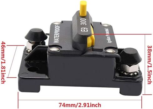 40Amp Circuit Breaker 30-300A with Manual Reset Trolling Motor Auto Car Marine Boat Bike Stereo Audio Terminal Inline Fuse Inverter for System Current Overload Protection 12V-48V DC Waterproof in Saudi Arabia