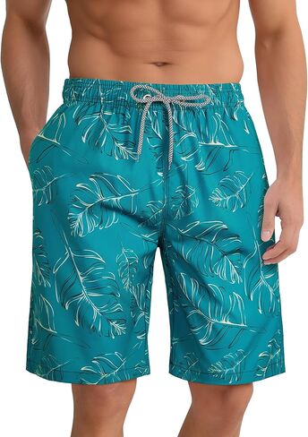 zeetoo Men's Swim Trunks Quick Dry 9" Inseam Board Shorts Mesh Lining Swimwear Bathing Suits Beach Shorts in Kuwait