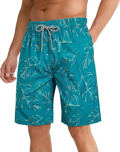 zeetoo Men's Swim Trunks Quick Dry 9" Inseam Board Shorts Mesh Lining Swimwear Bathing Suits Beach Shorts in Kuwait