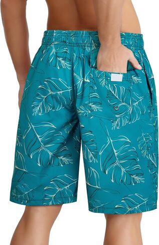 zeetoo Men's Swim Trunks Quick Dry 9" Inseam Board Shorts Mesh Lining Swimwear Bathing Suits Beach Shorts in Kuwait