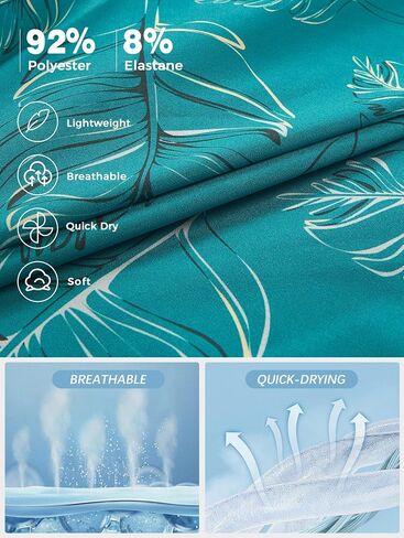 zeetoo Men's Swim Trunks Quick Dry 9" Inseam Board Shorts Mesh Lining Swimwear Bathing Suits Beach Shorts in Kuwait