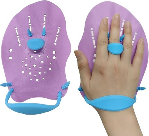 UCEDER 2pcs Swim Hand Paddles for Lap Swimming Training, Adjustable Elastic Straps Swim Gear for Adults & Kids - Improves Speed, Form & Stroke Technique in Saudi Arabia