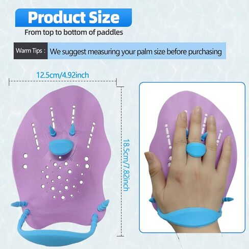 UCEDER 2pcs Swim Hand Paddles for Lap Swimming Training, Adjustable Elastic Straps Swim Gear for Adults & Kids - Improves Speed, Form & Stroke Technique in Saudi Arabia