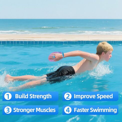 UCEDER 2pcs Swim Hand Paddles for Lap Swimming Training, Adjustable Elastic Straps Swim Gear for Adults & Kids - Improves Speed, Form & Stroke Technique in Saudi Arabia