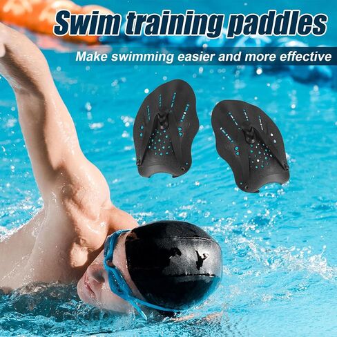 2pcs Swim Paddles Hand, Hand Paddles for Lap Swimming Training Equipment with Adjustable Straps Swim Gear for Women Men Children Improves Speed and Form in Saudi Arabia