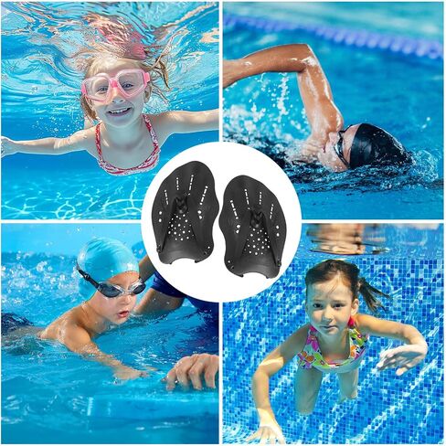 2pcs Swim Paddles Hand, Hand Paddles for Lap Swimming Training Equipment with Adjustable Straps Swim Gear for Women Men Children Improves Speed and Form in Saudi Arabia
