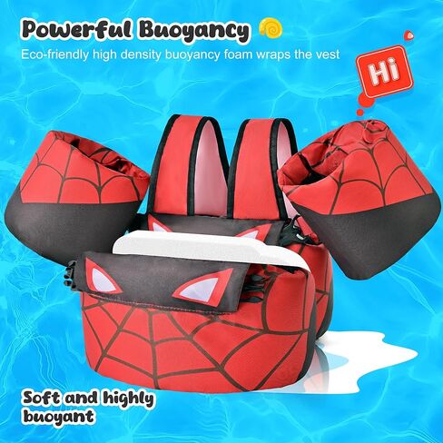 Nemone Toddler Swim Vest for 22-70 lbs Kids Floaties Swim Jacket with Arm Water Wings for Girls Boys 1 2 3 4 5 6 7 Years Old Beach Pool 20 30 40 50 60 66 Pounds Puddle Jumper in Kuwait