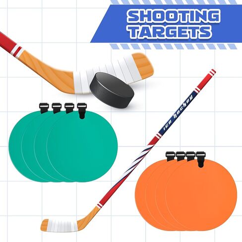 Silicone Hockey Shooting Targets Agility Shooting Goal Target Discs with Straps Set Reactive Hockey Training Equipment for Lacrosse Soccer Baseball Practice Accuracy, Orange, Green in Saudi Arabia