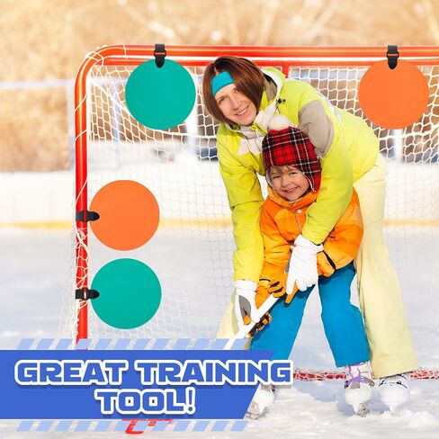 Silicone Hockey Shooting Targets Agility Shooting Goal Target Discs with Straps Set Reactive Hockey Training Equipment for Lacrosse Soccer Baseball Practice Accuracy, Orange, Green in Saudi Arabia
