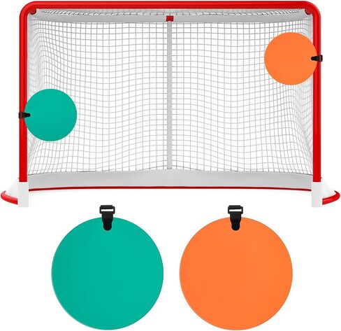 Silicone Hockey Shooting Targets Agility Shooting Goal Target Discs with Straps Set Reactive Hockey Training Equipment for Lacrosse Soccer Baseball Practice Accuracy, Orange, Green in Saudi Arabia