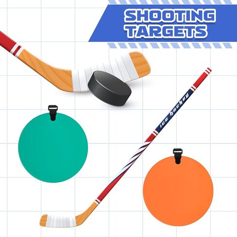 Silicone Hockey Shooting Targets Agility Shooting Goal Target Discs with Straps Set Reactive Hockey Training Equipment for Lacrosse Soccer Baseball Practice Accuracy, Orange, Green in Saudi Arabia