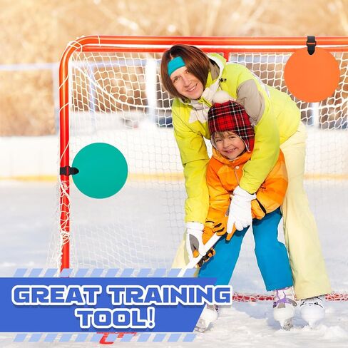Silicone Hockey Shooting Targets Agility Shooting Goal Target Discs with Straps Set Reactive Hockey Training Equipment for Lacrosse Soccer Baseball Practice Accuracy, Orange, Green in Saudi Arabia
