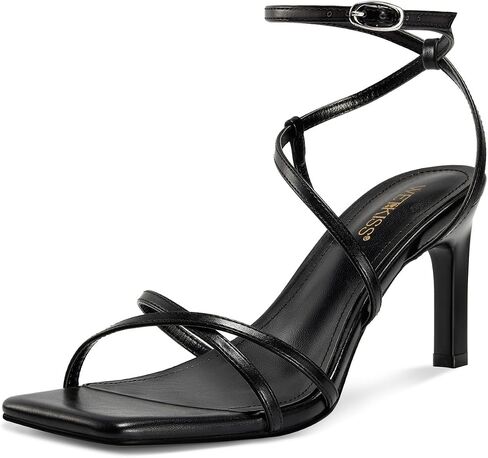 wetkiss Womens Sandals with Square Toe Ankle Strap | Strappy Heels, Heeled Sandals, Stiletto Heels, High Heels, Open Toe, Arch Support, Spring & Summer, Wedding, Prom, Party in Saudi Arabia