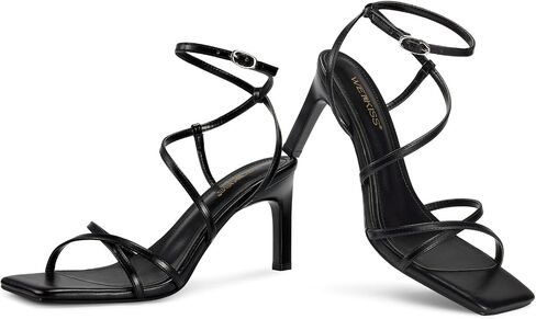 wetkiss Womens Sandals with Square Toe Ankle Strap | Strappy Heels, Heeled Sandals, Stiletto Heels, High Heels, Open Toe, Arch Support, Spring & Summer, Wedding, Prom, Party in Saudi Arabia