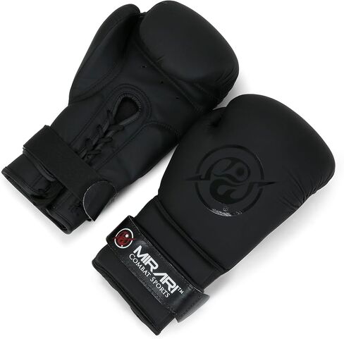 MIRARI Faux Leather Laced Boxing Gloves | Training & Sparring Gear | Durable, Breathable Design | Ideal for Muay Thai, MMA, Kickboxing, & Heavy Bag Work in Kuwait