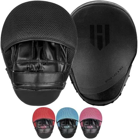 Hawk Sports Punching Mitts for Men, Women, & Kids, Leather Focus Mitts for Martial Arts & Boxing Training, Curved Punch Mitts for Karate, Kickboxing, Krav MAGA, Muay Thai & Taekwondo in Kuwait