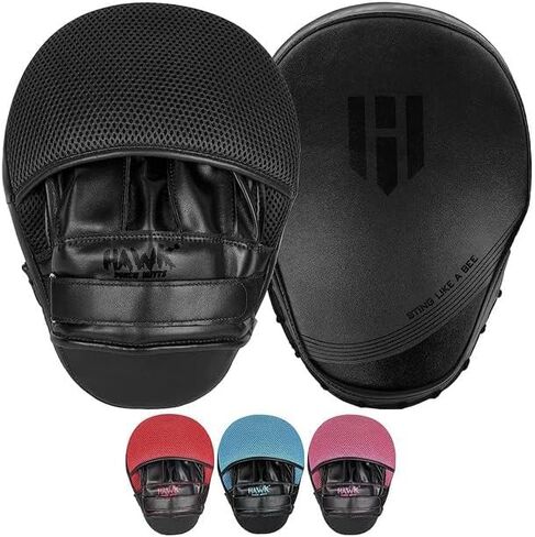 Hawk Sports Punching Mitts for Men, Women, & Kids, Leather Focus Mitts for Martial Arts & Boxing Training, Curved Punch Mitts for Karate, Kickboxing, Krav MAGA, Muay Thai & Taekwondo in Kuwait