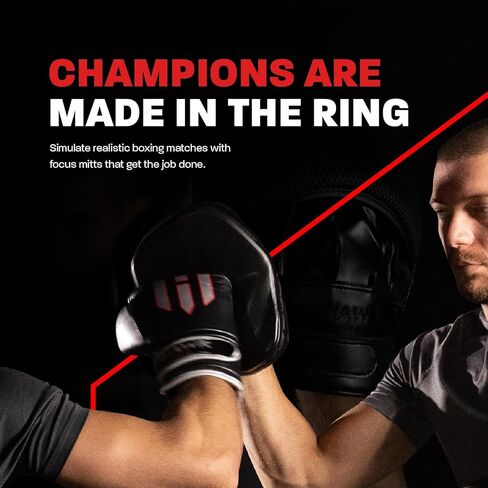 Hawk Sports Punching Mitts for Men, Women, & Kids, Leather Focus Mitts for Martial Arts & Boxing Training, Curved Punch Mitts for Karate, Kickboxing, Krav MAGA, Muay Thai & Taekwondo in Kuwait