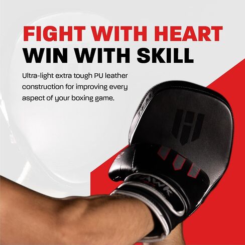 Hawk Sports Punching Mitts for Men, Women, & Kids, Leather Focus Mitts for Martial Arts & Boxing Training, Curved Punch Mitts for Karate, Kickboxing, Krav MAGA, Muay Thai & Taekwondo in Kuwait
