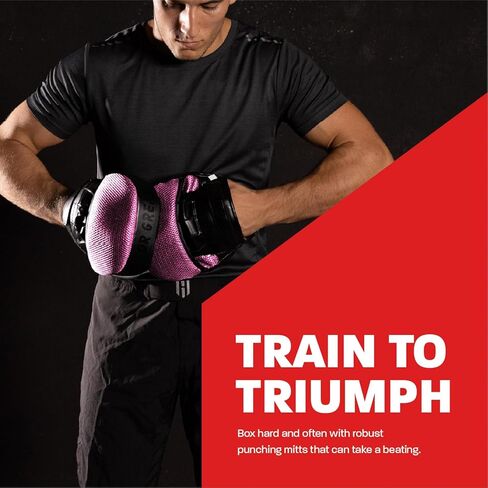 Hawk Sports Punching Mitts for Men, Women, & Kids, Leather Focus Mitts for Martial Arts & Boxing Training, Curved Punch Mitts for Karate, Kickboxing, Krav MAGA, Muay Thai & Taekwondo in Kuwait