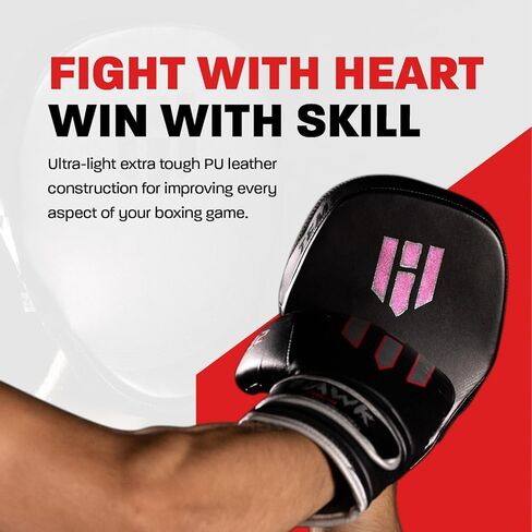 Hawk Sports Punching Mitts for Men, Women, & Kids, Leather Focus Mitts for Martial Arts & Boxing Training, Curved Punch Mitts for Karate, Kickboxing, Krav MAGA, Muay Thai & Taekwondo in Kuwait