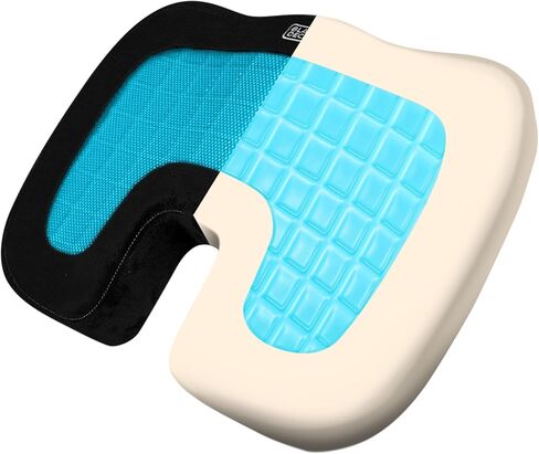BLACK+DECKER Gel U-Shape Seat Cushion – Cooling Memory Foam Chair Cushion for Office, Car, Wheelchair & Airplane – Ergonomic, Non-Slip, Pain Relief, Washable Cover in Saudi Arabia