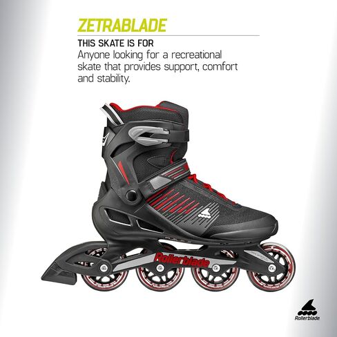 Rollerblade Zetrablade Men's Adult Fitness Inline Skate, Black and Silver in Saudi Arabia