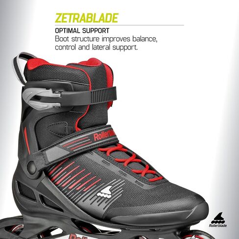 Rollerblade Zetrablade Men's Adult Fitness Inline Skate, Black and Silver in Saudi Arabia