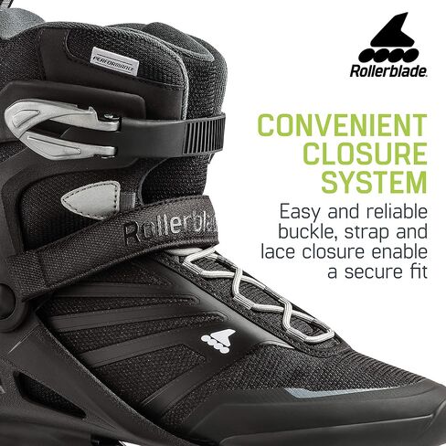 Rollerblade Zetrablade Men's Adult Fitness Inline Skate, Black and Silver in Saudi Arabia