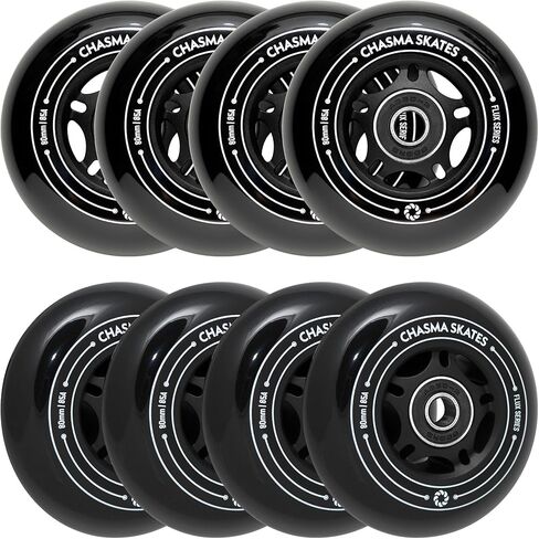 Flux 3 80 مم عجلات تزلج مضمّنة 85A للتزلج على الإسفلت أو الهوكي في الهواء الطلق/داخلي ، عجلات تزلج بديلة ، 8 عبوات مع محامل in Kuwait