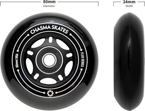 Flux 3 80 مم عجلات تزلج مضمّنة 85A للتزلج على الإسفلت أو الهوكي في الهواء الطلق/داخلي ، عجلات تزلج بديلة ، 8 عبوات مع محامل in Kuwait