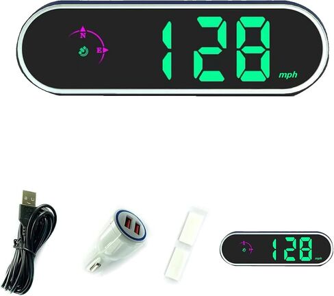 GPS Speedometer HUD, Upgraded HD Digital Head-Up Display with MPH KM/H&Time, Compass Direction, for All Vehicles,Motorcycles,Bicycles - Plug & Play with USB Cable & Car Charger Adapter in Saudi Arabia