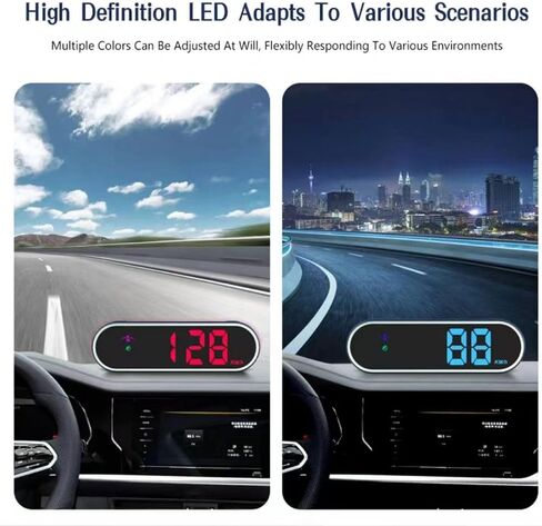 GPS Speedometer HUD, Upgraded HD Digital Head-Up Display with MPH KM/H&Time, Compass Direction, for All Vehicles,Motorcycles,Bicycles - Plug & Play with USB Cable & Car Charger Adapter in Saudi Arabia