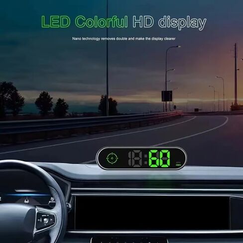 GPS Speedometer HUD, Upgraded HD Digital Head-Up Display with MPH KM/H&Time, Compass Direction, for All Vehicles,Motorcycles,Bicycles - Plug & Play with USB Cable & Car Charger Adapter in Saudi Arabia