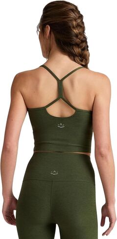 Beyond Yoga Women's Spacedye Slim Racerback Cropped Tank Deep Aqua Heather Small in Saudi Arabia