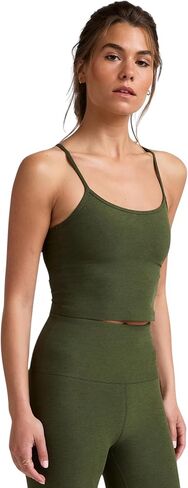 Beyond Yoga Women's Spacedye Slim Racerback Cropped Tank Deep Aqua Heather Small in Saudi Arabia