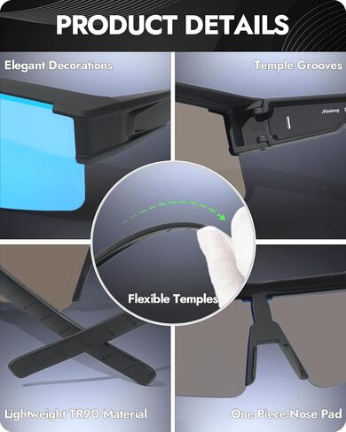 Meeloog مستقطب يناسب النظارات الشمسية للرجال النساء ، حماية الأشعة فوق البنفسجية لفائف حولها لقيادة صيد ركوب الدراجات in Kuwait